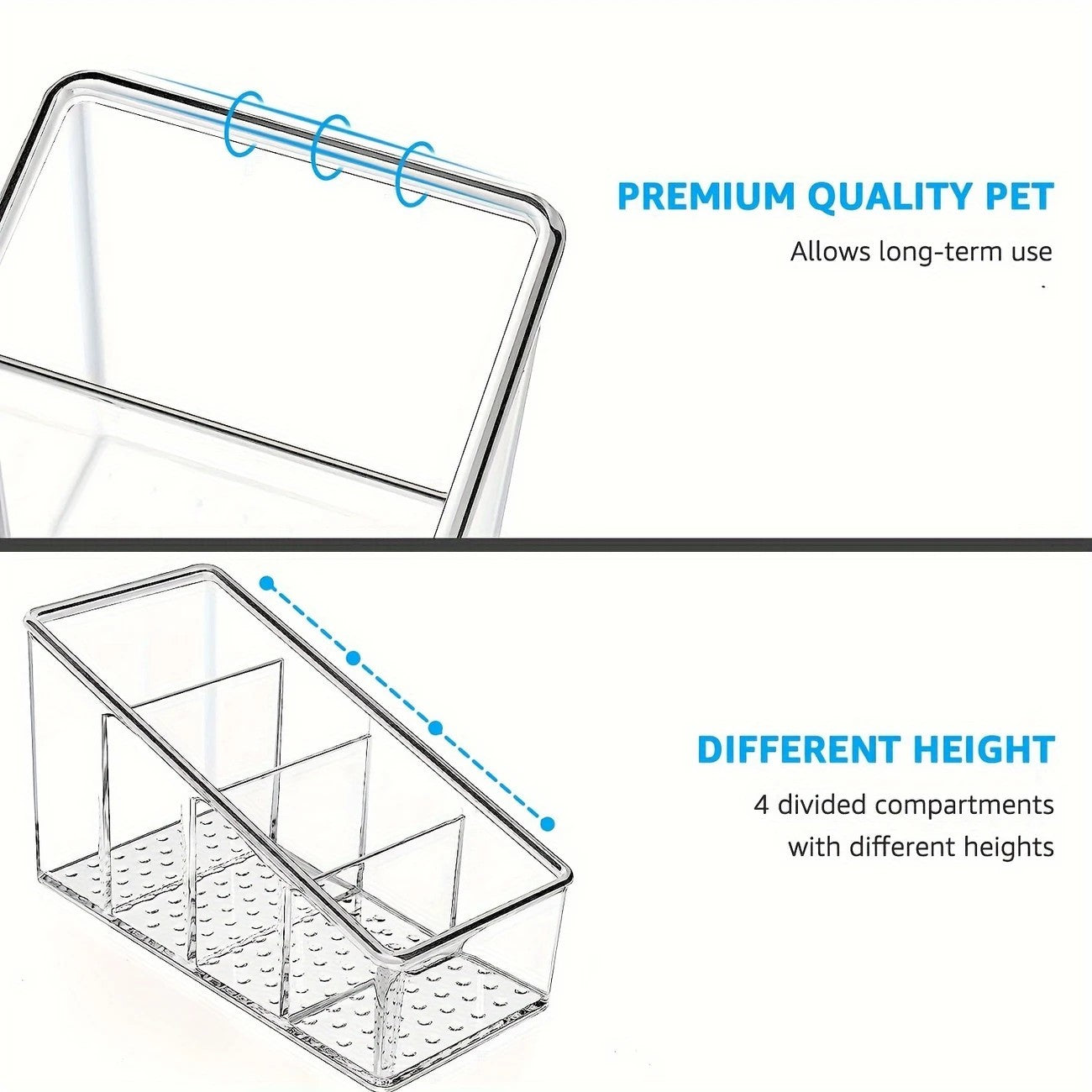 1pc suporte de controle remoto de plástico transparente com 4 compartimentos-id