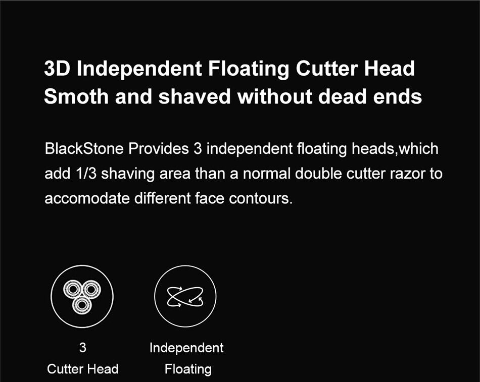 Barbeador rotativo elétrico Enchen Blackstone para homens, lâmina flutuante 3D
