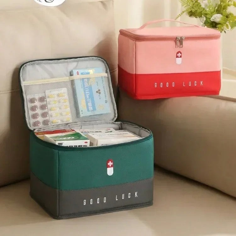 Bolsa médica portátil para viagem, kit de primeiros socorros à prova d'água, grande capacidade, organizador de armazenamento de medicamentos, bolsa de emergência para acampamento