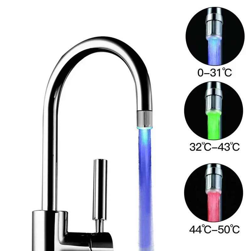 Zhang ji led sensível à temperatura 3 núcleos light-up torneira cozinha banhe