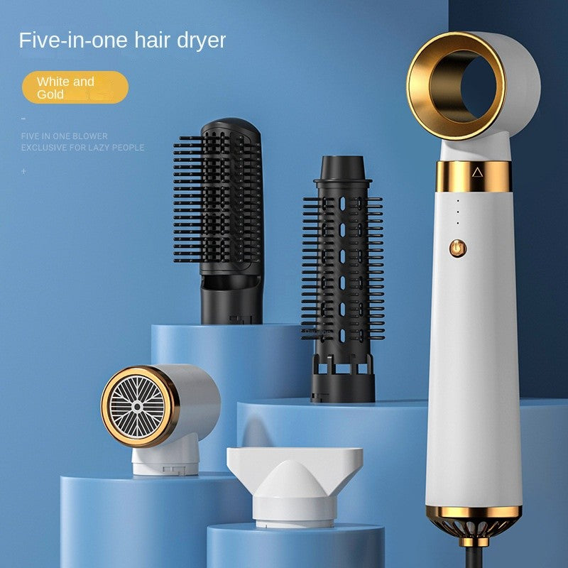 Secador de cabelo multifuncional 5 em 1, pente de ar quente, haste de ondulação automática, pente de cabelo reto, ferramenta estilo salão de beleza, secagem rápida