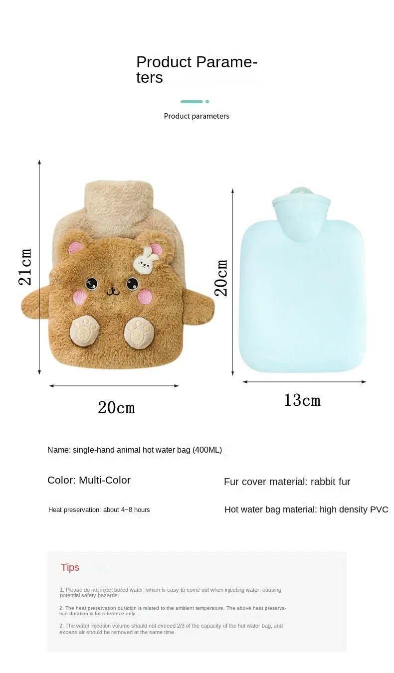 2024 adorável dos desenhos animados mão po garrafa de água quente 400ml garra