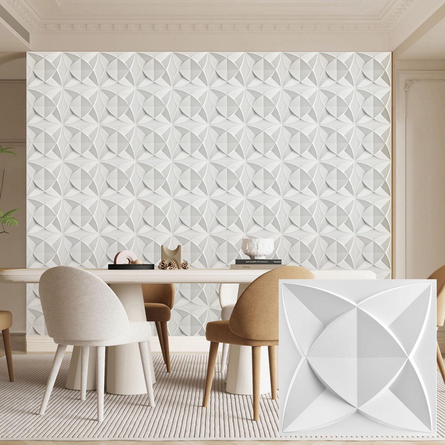 Painel de parede texturizado 3D KUUJOJOJO para decoração de parede interna, ad