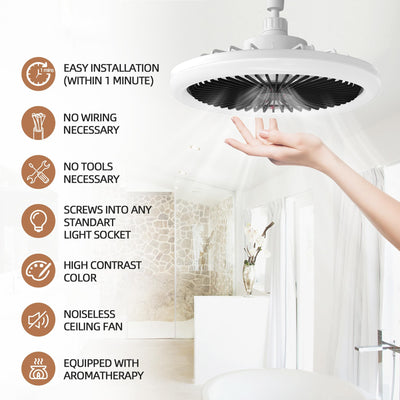 Iralan ventilador de teto moderno com luz led ventilador luz e27 parafuso ventil