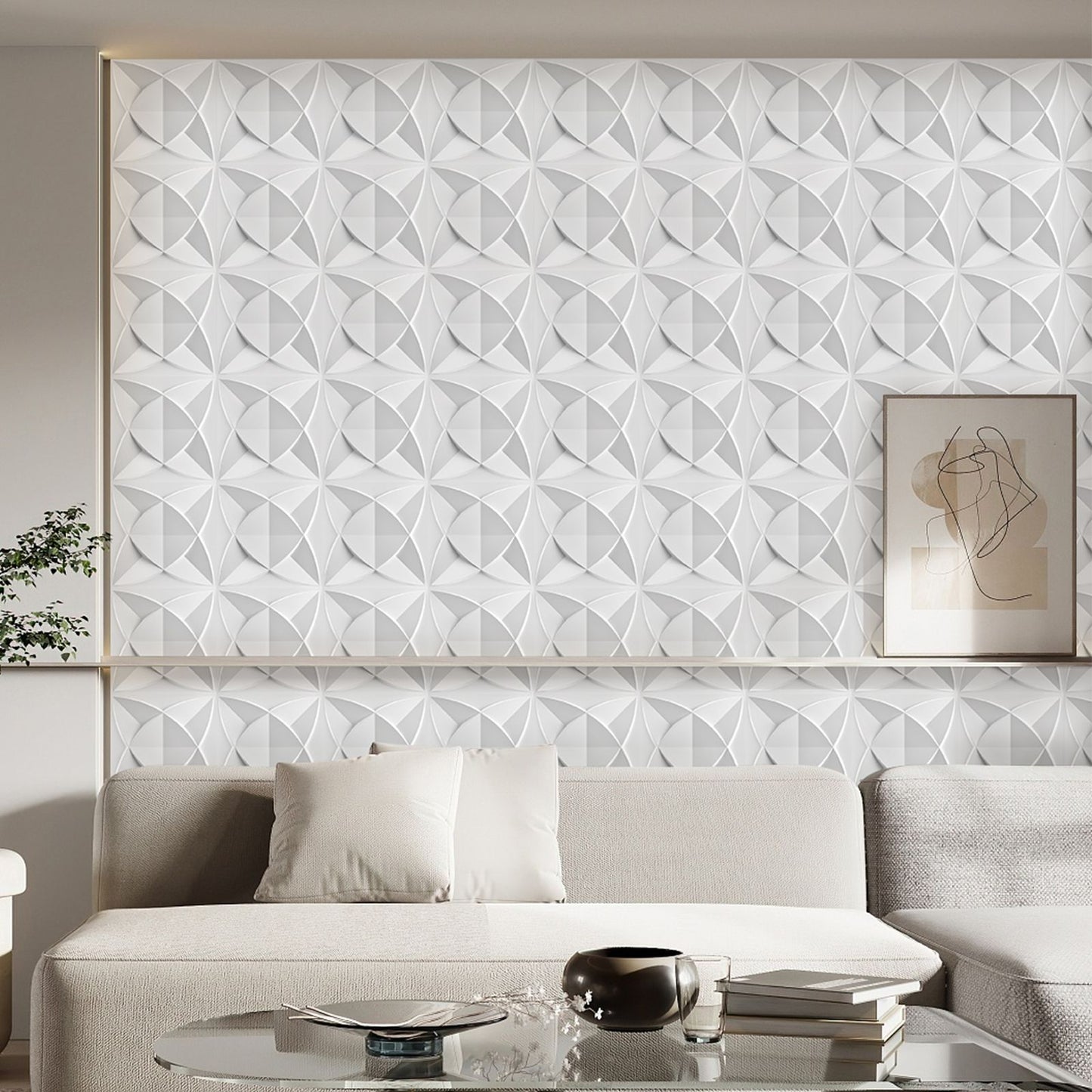 Painel de parede texturizado 3D KUUJOJOJO para decoração de parede interna, ad