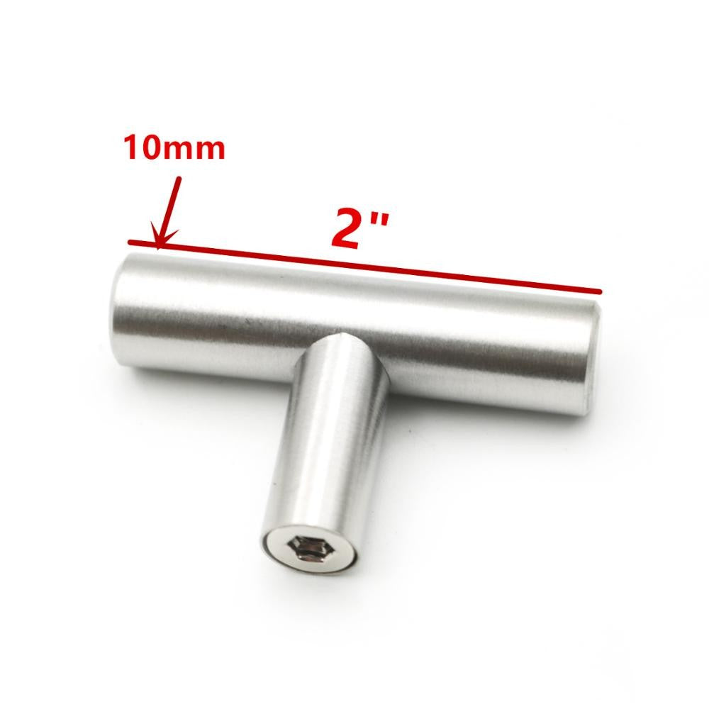 50mm a 500mm de aço inoxidável porta da cozinha armário t barra alça puxador
