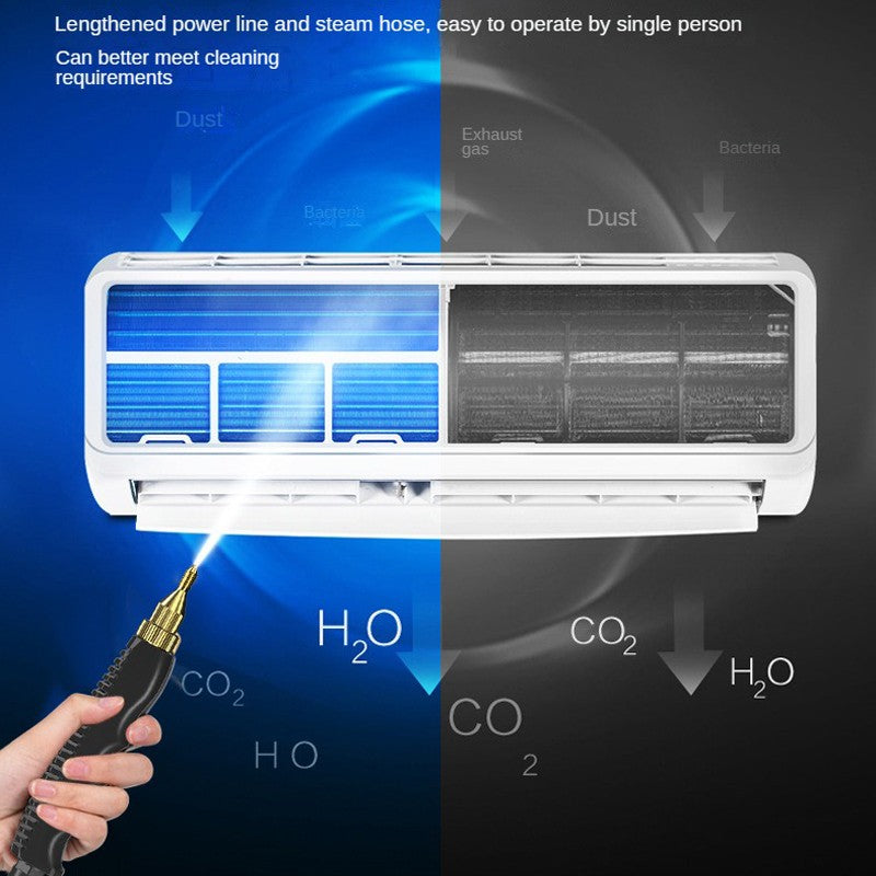 Limpador a vapor 2500W, jato de alta temperatura, capô para cozinha, ar condici