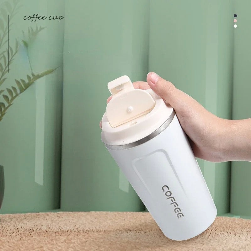 Caneca térmica de aço inoxidável 380/510ml, garrafa térmica para café, águ