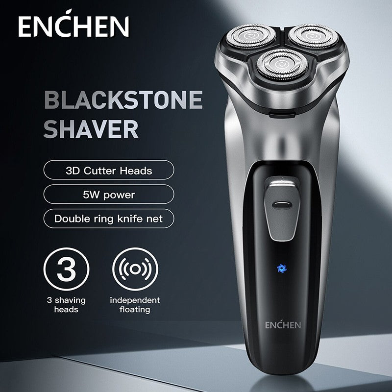 Barbeador rotativo elétrico Enchen Blackstone para homens, lâmina flutuante 3D