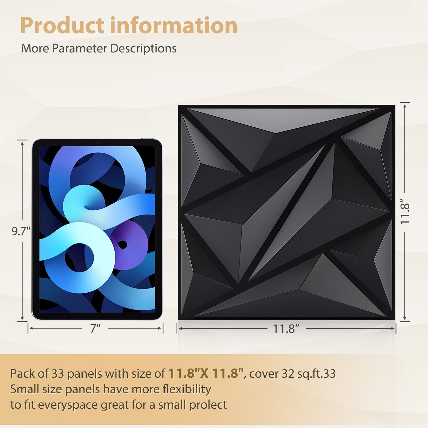 Painel de parede texturizado 3D KUUJOJOJO para decoração de parede interna, ad