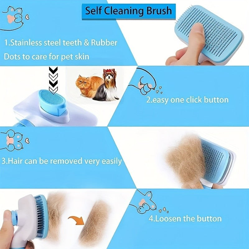 Escova de limpeza para animais de estimação, fácil limpeza, para cães e gato
