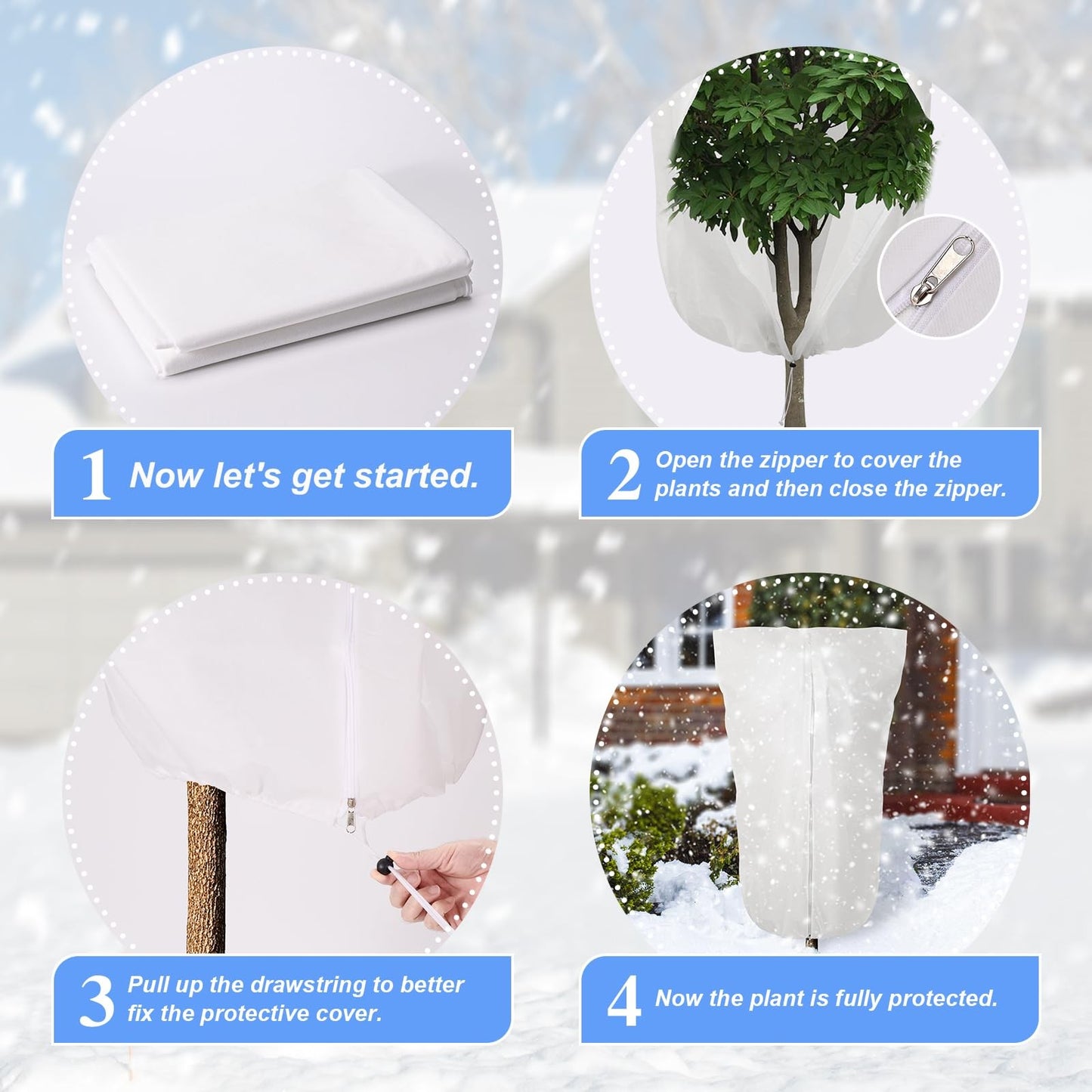 Capa de planta inverno quente capa árvore arbusto planta proteger saco proteção contra geada para quintal jardim plantas pequena árvore contra frio