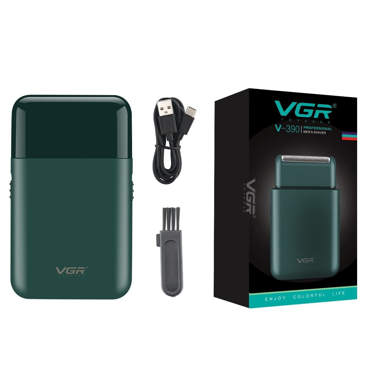 Vgr V-390 mini lâmina única sem fio aparador de barba navalha recarregável fo