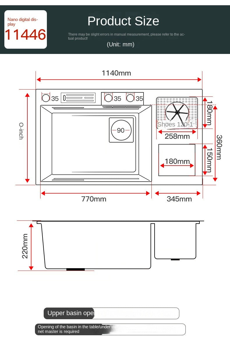 Pia Topmount de aço inoxidável com torneira, Slot único grande, Lata de lixo,