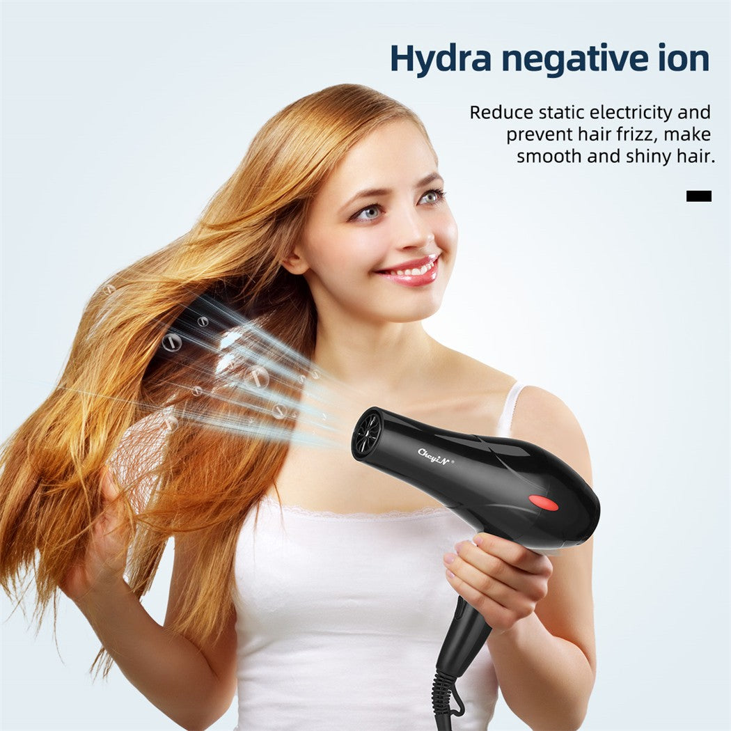 CkeyiN-profissional íon negativo cabelo secador, sopro quente e frio, salão ve