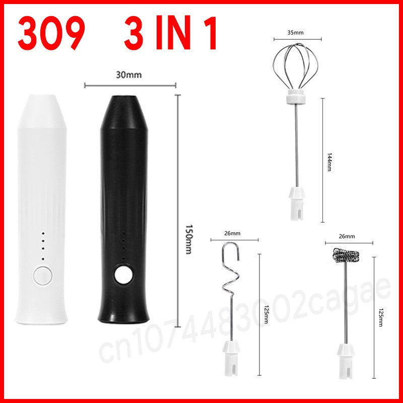 Mini batedor de café recarregável usb, 3 velocidades, máquina de espuma, café, leite, alça elétrica, liquidificador, batedor de ovos, ferramentas de cozinha quentes