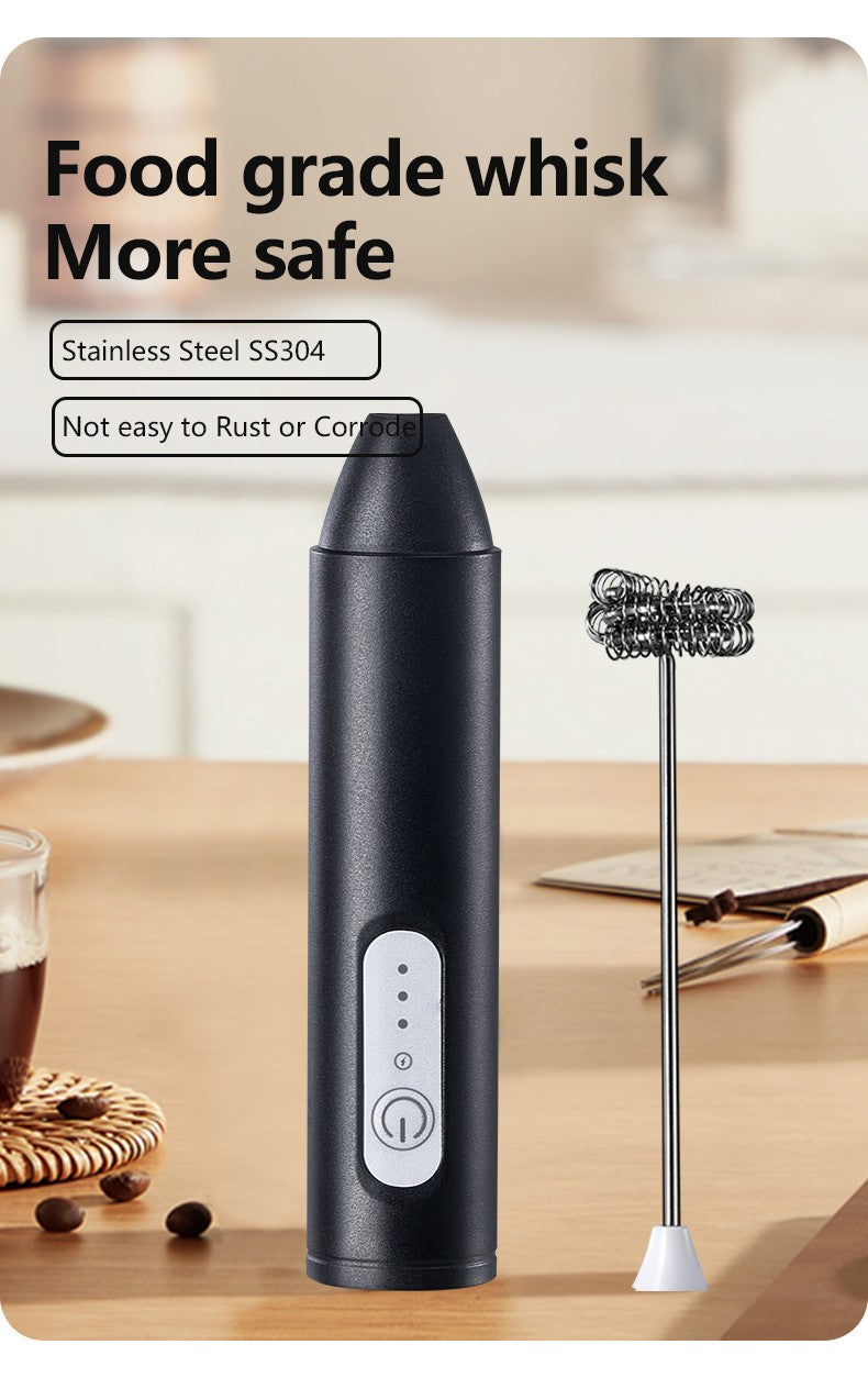 Mini batedor de café recarregável usb, 3 velocidades, máquina de espuma, café, leite, alça elétrica, liquidificador, batedor de ovos, ferramentas de cozinha quentes