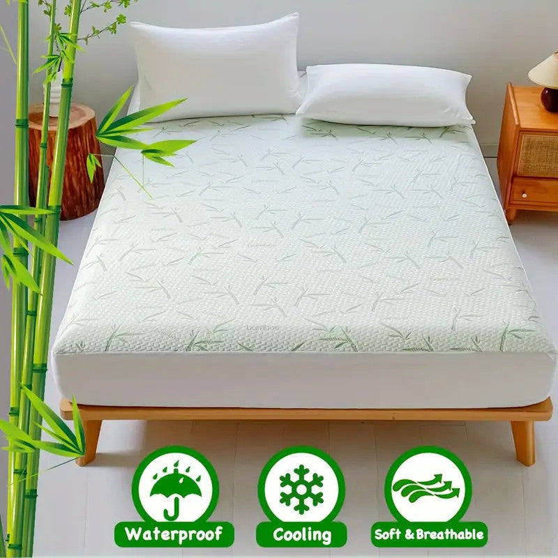 Capa de colchão de bambu à prova d&#39;água (sem fronha), lençol de cama com