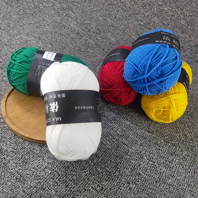 40-50 g/conjunto 4 camadas de algodão de leite (80%) fio de tricô bordado ting