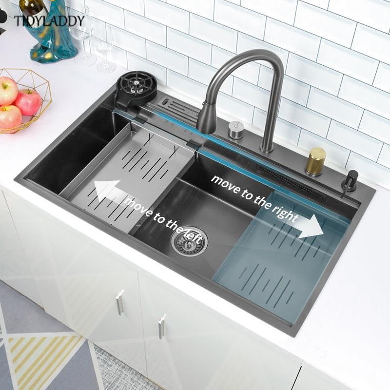 Torneira De Cachoeira De Aço 304, Pia De Cozinha Grande Slot Único, Torneira n