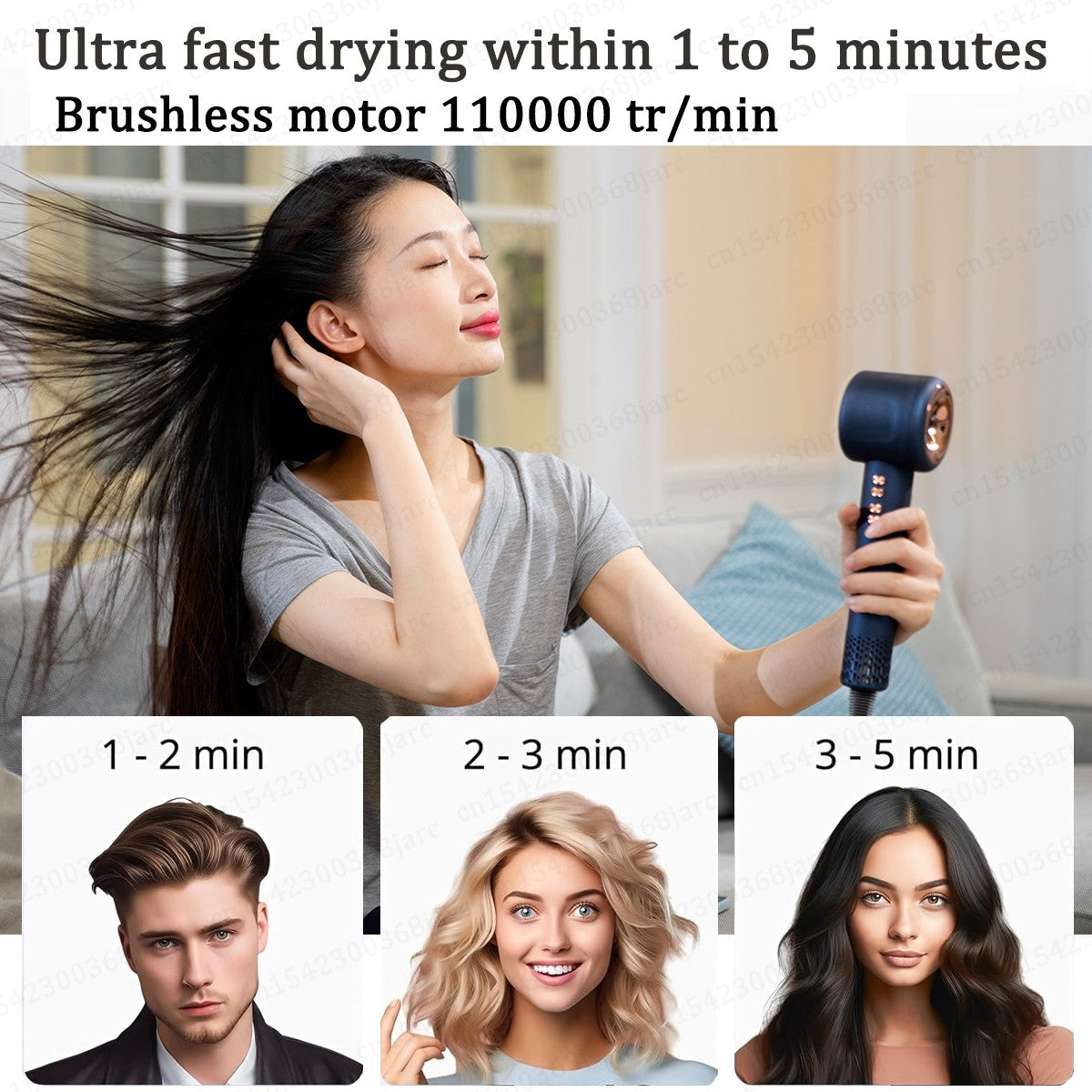 Super secador de cabelo 220v sem folhas de cabelo cuidados pessoais com o cabelo
