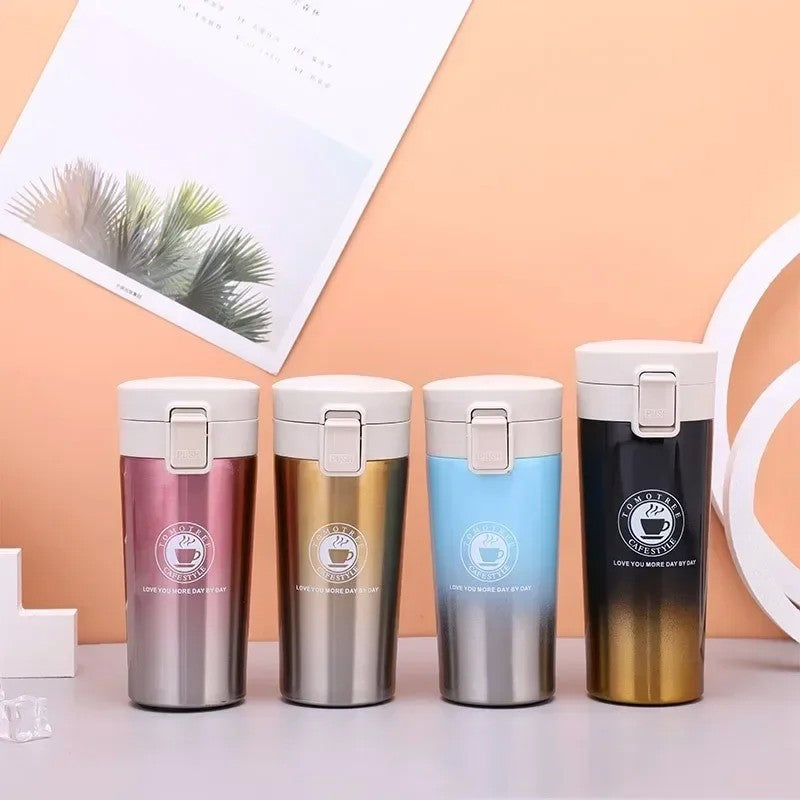 Garrafa térmica à prova de vazamento, caneca térmica de 380/510ml, parede dup