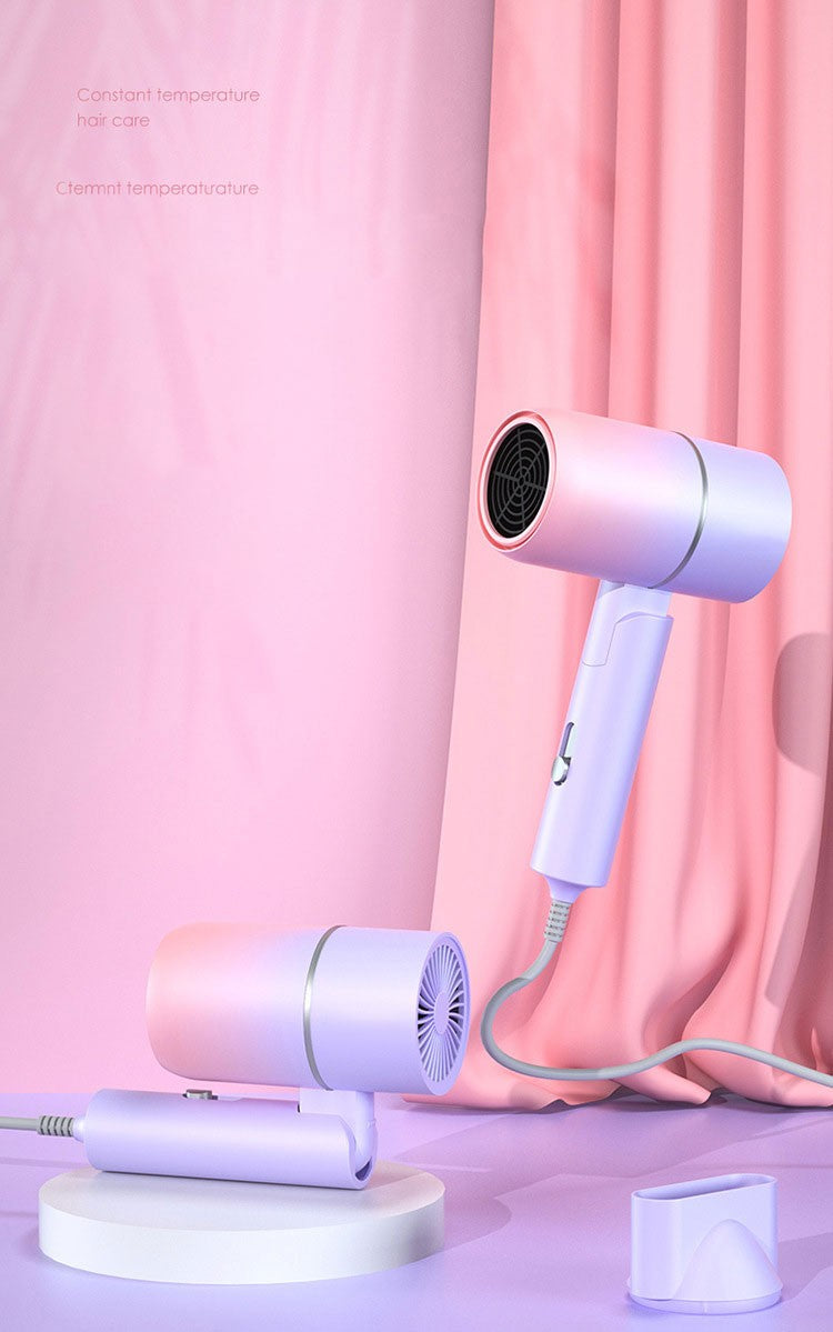 Mini secador de cabelo dobrável 750W com bolsa de transporte Anion de ar quente