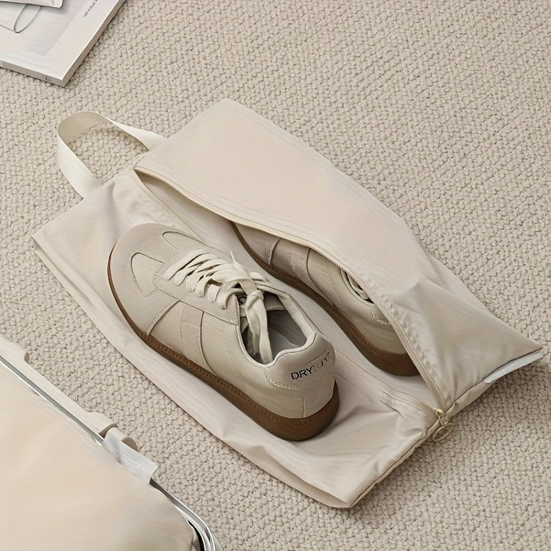 Bolsa leve para armazenamento de sapatos com alça, fecho com zíper e costura r