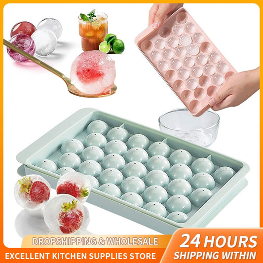 33 bandejas de cubos de gelo para freezer, molde para fazer bolas de gelo, mini