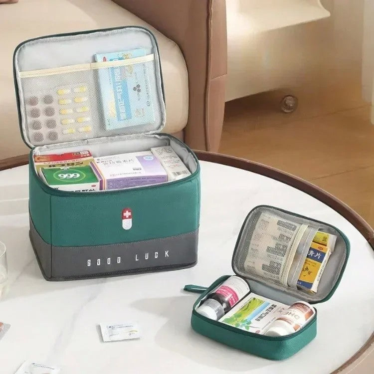 Bolsa médica portátil para viagem, kit de primeiros socorros à prova d'água, grande capacidade, organizador de armazenamento de medicamentos, bolsa de emergência para acampamento